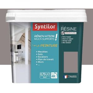 Syntilor Peinture De Rénovation Multi-Supports Brun Cappuccino Satiné 0,75L