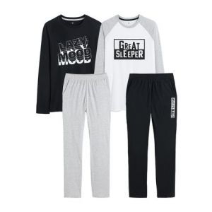 Image de Lot de 2 pyjamas en coton avec message imprimé