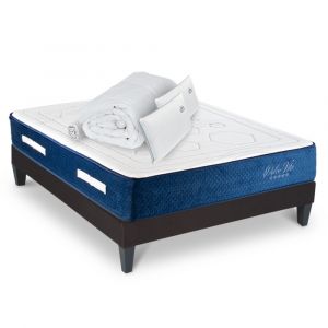 Ensemble Matelas Dolce Vita Ressorts ensachés Accueil mémoire + sommier + accessoires - 140 x 190