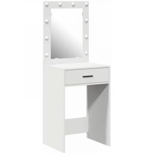 VidaXL Coiffeuse avec tiroir Blanc 50 x 41 x 135 cm Bois d'ing&eacute;nierie