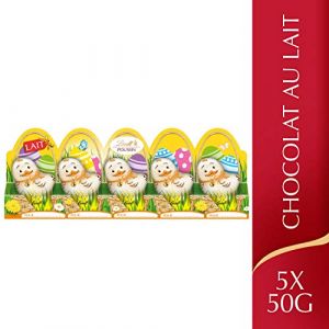 Image de Lindt Barrette de 5 Mini Poussins au chocolat au lait pour P&acirc;ques 5 x 10 g - Lot de 3