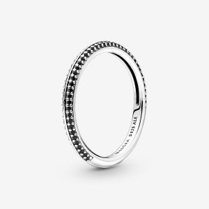 Image de Pandora Bague Pavée Noire ME - Taille Taille 58