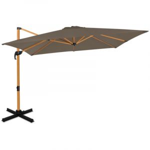 Vonroc - Premium Parasol Cantilever Pisogne 300x300cm - Base transversale et housse de protection incluses - Parasol carré - Pivotant à 360°