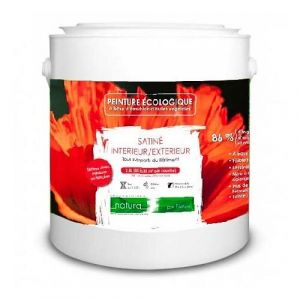 Bordeaux-Peinture naturelle &eacute;cologique int&eacute;rieur ext&eacute;rieur aspect satin Natura - 2.5L