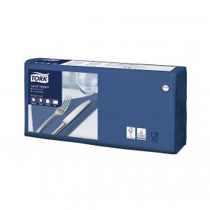 Tork Serviettes de table en papier Lunch, coloris bleu océan, le colis de 200, 477215