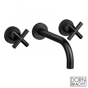 Dornbracht Tara m&eacute;langeur de lavabo mural, sans vidage, saillie 240mm, kit de montage final, 36717892, Coloris: Noir Mat - 36717892-33