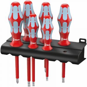 Wera Jeu de 6 Tournevis Kraftform Plus VDE INOX Lasertip + Rack 05022745001