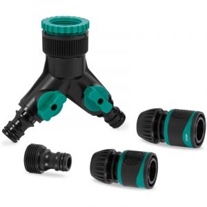 Connecteur de robinet à 2 voies - Raccord de robinet double - Raccords de tuyau et adaptateur enfichable inclus
