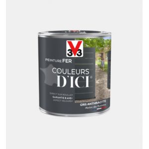 V33 Peinture fer Couleurs d'ici gris anthracite Velours 0 5L