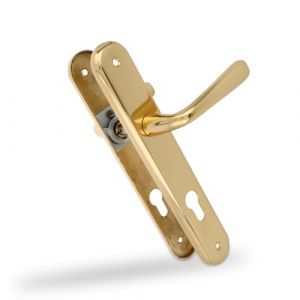 Amig - Jeu de poignées de porte en laiton - Modèle 252PB85-250X40 LAITON POLI - Dimensions : 250 X 40 mm - Carré de 8 mm - Résistant à la corrosion - Visserie incluse - Finition : POLI