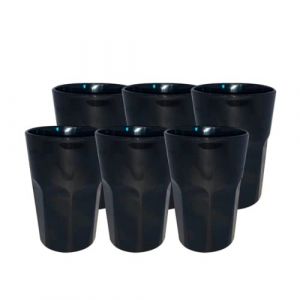 Lot de 6 Verres à Cocktail Mojito couleur Noir 33cl - Verre Incassable en SAN (Acrylic), MADE IN FRANCE, PriseNoir