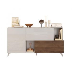 Calicosy Buffet 2 portes, 2 tiroirs, 2 niches et 2 étagères L181 cm - mala