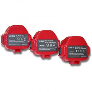 Image de Vhbw 3x Batterie remplacement pour Makita 1220, 1222, 1233, 1234, 1235, 1235F, 1250, 192536-4, 192597-4 pour outil &eacute;lect