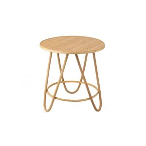 Hellin Table basse ronde en rotin naturel D60 - taro