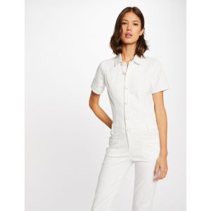 Image de Morgan Combinaison flare boutonnée ecru femme - Couleur ECRU - Taille 40