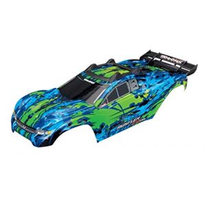 Traxxas KAROSSERIE RUSTLER 4X4 VXL GRÜN Decals MIT KAROHALTERUNG