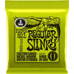 Ernie Ball 3221 REGULAR SLINKY 10-46 PACK DE 3 JEUX