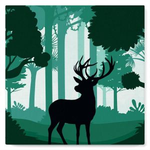 Mini peinture au numéro : Cerf en alerte - toile tendue sur chassis