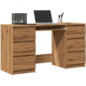 VidaXL Bureau chêne artisanal 140x50x77 cm bois d'ingénierie