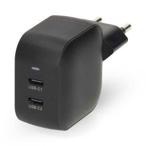 Nedis Chargeur mural 35W 2 ports USB-C GaN - Noir