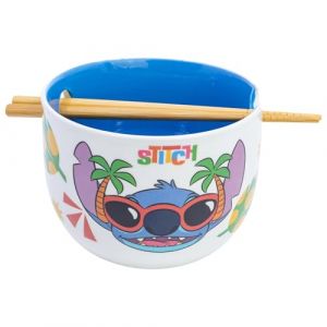Stor Bol &agrave; ramen en c&eacute;ramique avec baguettes dans une bo&icirc;te cadeau Stitch