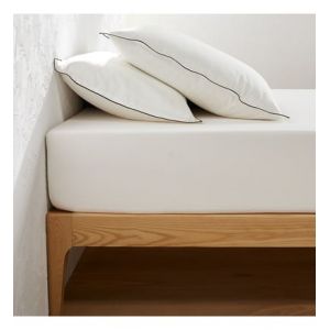 Drap-housse satin de coton lavé, Victor uni