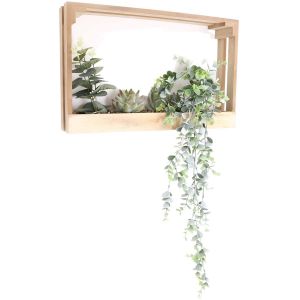 Jardindeco Plante artificielle avec cadre en MDF 41.5 x 7.5 x 26 cm