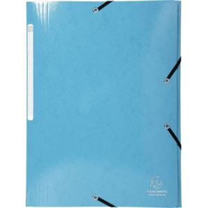 Exacompta 55927E - Chemise à élastique 3 rabats Maxi Capacity IDERAMA, en carte 7/10e, coloris bleu clair
