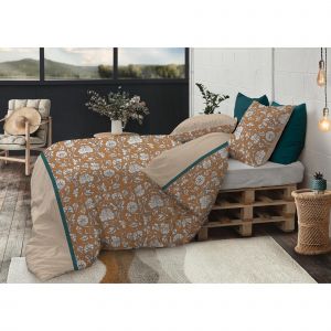 Les Ateliers du Linge Parure de lit 2 personnes avec housse de couette et taies d'oreiller