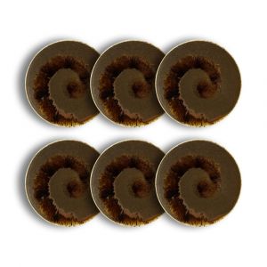 Ogo Living Lot de 6 assiettes plates texturées 27cm en porcelaine marron