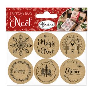 Aladine Tampons en bois Magie de Noël 6 pcs