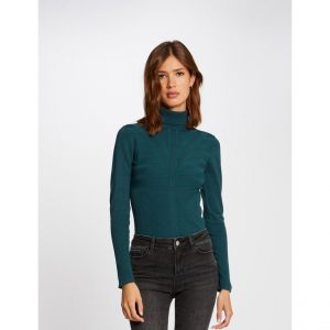 Morgan Pull Fine JAUGE Manches Longues 212-METRO Over, Vert Fonce, S Femme