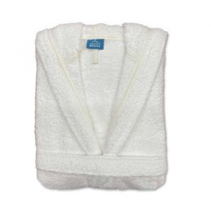 Peignoir à capuche 100% coton - Couleurs Peignoirs - Blanc-White, Taille - S