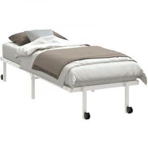 VidaXL Cadre de lit pliable sans matelas blanc 80x200 cm acier