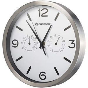 Image de Bresser Horloge murale MyTime 25 cm aluminium blanc