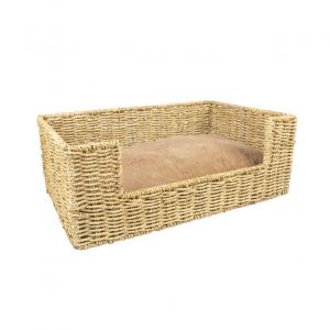 Laroy Duvo Laguna Panier entrée en zostère & coussin - Taille L - 65 x 43 x 21 cm