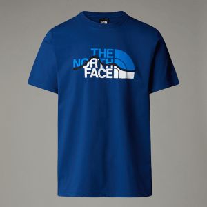 The North Face T-shirt Mountain Line manches courtes bleu océan blanc - S