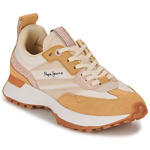 Pepe Jeans Pour femme. Baskets en cuir beige Lucky Print
