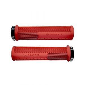 Peaty's Monarch Grips – Rouge/molette/Mince – Contrôle de la Course, durables, Barres de Doigts ergonomiques, Coussinet de Pouce Confortable, équitation Toute la journée, Toutes Saisons et terrains,