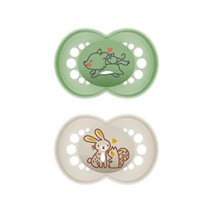 Mam Sucette Original Pure silicone 6-16 mois, loup/lapin, lot de 2