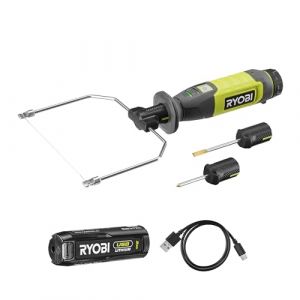 Ryobi Coupeur à fil chaud 4V USB Lithium - 450°C - Livrée avec 5 accessoires - Câble USB-C & 1 batterie 4V 2,0 Ah USB Lithium - RHC4-120G
