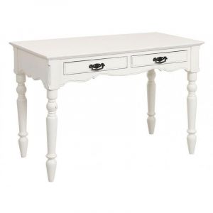 Bureau 2 tiroirs mdf blanc - romance