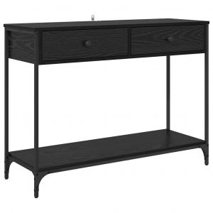 VidaXL Table Console Ch&ecirc;ne Noir 100 X 34,5 X 75 Cm Bois D'ing&eacute;nierie