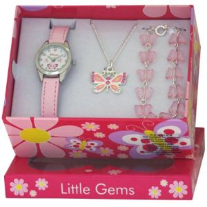 Ravel R2217 - Coffret montre pour fille avec bracelet et collier papillon