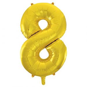 Unique Party 53838 - Ballon Géant - Numéro 8 - 86 Cm - Or