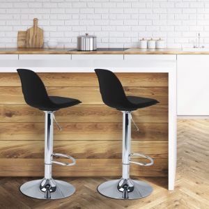 Image de Idmarket Lot de 2 tabourets de bar KARL design noir