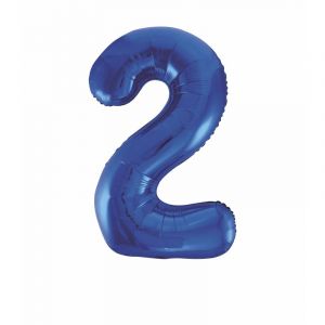 Unique Party Ballon géant chiffre 2 bleu