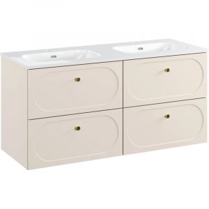 Meuble double vasque encastrée 120cm Sanae Beige sable