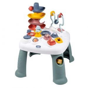 Smoby Little - Table d'Activités - Nombreuses Fonctions Mécaniques - 4 Formes, 1 Balle, 1 Figurune Hippopotame - Développer la Motricité - A Partir de 12 Mois - Fabrication Française