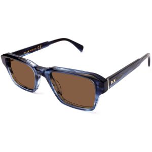 Xlab Unisex Ios Lunettes de soleil Ac&eacute;tate Bleu Marron Carr&eacute; Polaris&eacute;